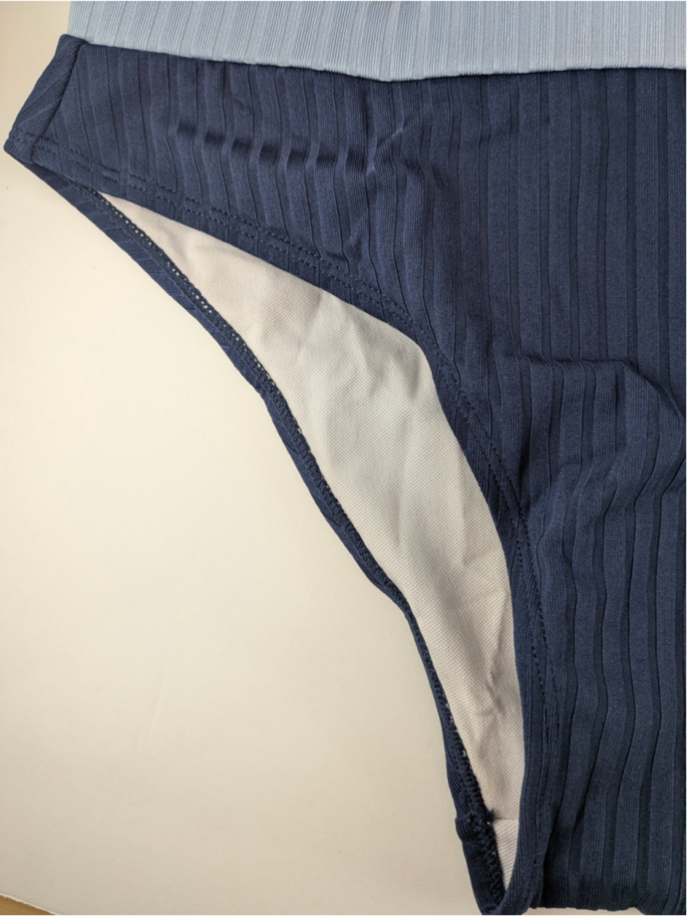 Cupshe Navy & Light Blue Ribbed Bikini Set S - Picture 9 of 10